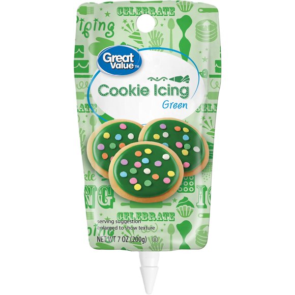 Great Value Cookie Icing, Green, 7 Ounces