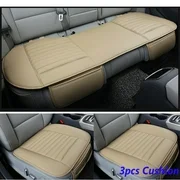 1/3 Pcs Car Seat Cushion Set Bamboo Breathable PU Leather Pad Chair Cushion Universal for All Cars