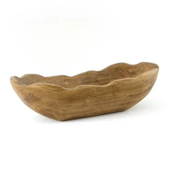 Better Homes & Gardens Indoor Carved Mid-Tone Brown Wood Decorative Dough Bowl