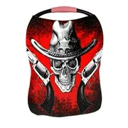 ECZJNT skull wearing a Cowboy hat with two Nursing Cover Baby Breastfeeding Infant Feeding Cover Baby Car Seat Cover
