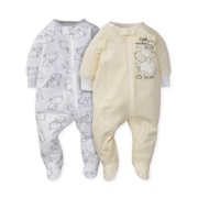Gerber Baby Boy or Girl Gender Neutral Pajamas Zip Front Sleep N Play Sleepers, 2-Pack