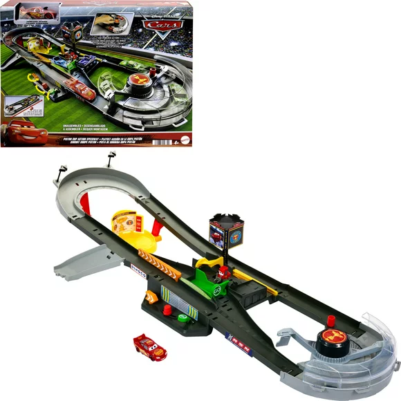 Disney Pixar Cars Piston Cup Action Speedway Playset, 1:55 Scale Track Set with Toy Car