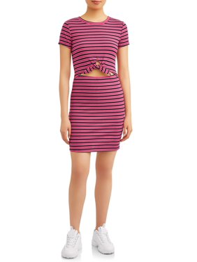 Eye Candy Juniors T-Shirt Dress with Tie Front Top