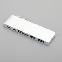 Mad Hornets 6 in 1 Hub Dual Type-C Multiport Card Reader Adapter 2 USB 3.0 For MacBook Pro