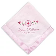 Personalized Pretty Flowers Cream Baby Blanket