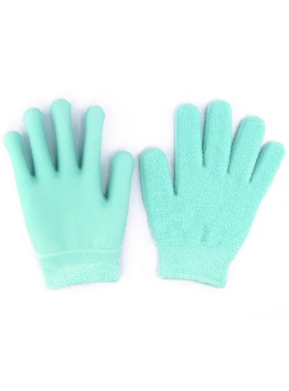 Moisturizing Gloves 1 Pair of Gel Moisturizing Gloves Gel Therapy Glove for Dry Cracked Hands Treatment for Women Girls (Green)
