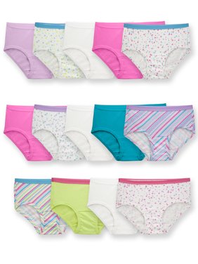 Fruit of the Loom Girls Cotton Brief Underwear, Panties Sizes 4 - 14