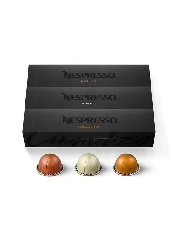 Nespresso Capsules VertuoLine, Flavored Variety Pack, Medium Roast Coffee, 30 Count Coffee Pods, Brews 7.8 oz Flavored Assortment