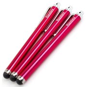 Bastex On the Go Pack of 3 Red Universal Stylus Touch Screen Pen for iPad iPhone Samsung Motorola LG