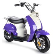 MototTec 24v Kids Electric Powered Moped Scooter, Purple