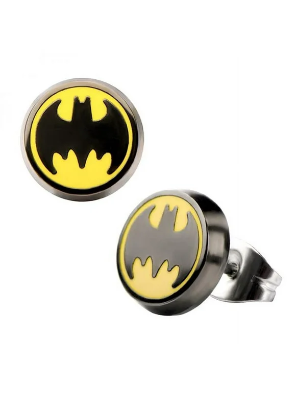 Batman 854477 Batman Symbol Round Stud Earrings