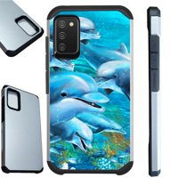 Compatible with Samsung Galaxy A02s Hybrid Fusion Guard Phone Case Cover (Ocean Dolphin)