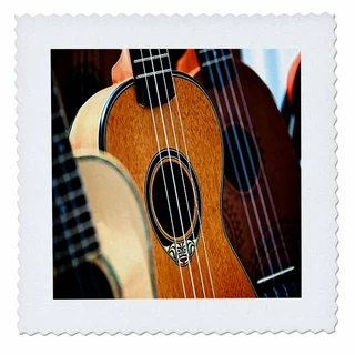 3dRose Image of Close Up Of Acoustic Bass Guitar - Quilt Square, 8 by 8-inch