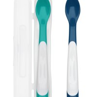 OXO Tot On-The-Go Infant Feeding Spoon With Case, Teal & Navy