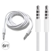 3.5Mm Male To Male Audio Cable by FREEDOMTECH 6FT Universal Auxiliary Cord 3.5mm Male to Male Round Audio Aux Cable 3.5mm Connector for iPods iPhones iPads Galaxy Home Car Stereos White