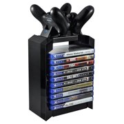 Game Disk Tower Vertical Stand for PS4 Dual Controller Charging Dock Station for PlayStation 4 PRO Slim