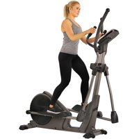 Sunny Health & Fitness Magnetic Elliptical Trainer Machine w/Device Holder, Programmable Monitor and Heart Rate Monitoring, 330 LB Max Weight - SF-E3912, Silver