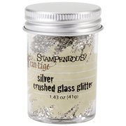 stampendous glass glitter 1.43 ounces-silver