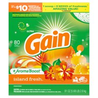Gain Island Fresh, 80 Loads Powder Laundry Detergent, 91 oz