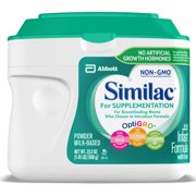 Similac for Supplementation Non-GMO Baby Formula, 4 Count Powder, 1.45-lb Tub