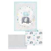 Parent's Choice Toddler Elephant Microfiber Washable Nursery-in-a-Bag Sets, Crib, Gray, 3-Pieces