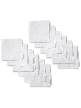 Men's White Cotton Handkerchiefs 12-Pack by Umo Lorenzo
