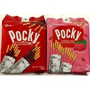 NineChef Bundle - Glico Pocky Family Fun Pack 3.81 oz & 3.81 oz 9 packs (Chocolate and Strawberry Pack of 2) + 1 NineChef ChopStick