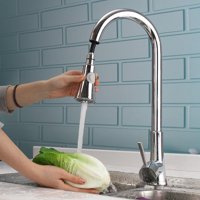 Ktaxon Commercial Stainless Steel Single Handle Pull Down Sprayer Kitchen Faucet, Pull Out Kitchen Faucets Brushed Nickel