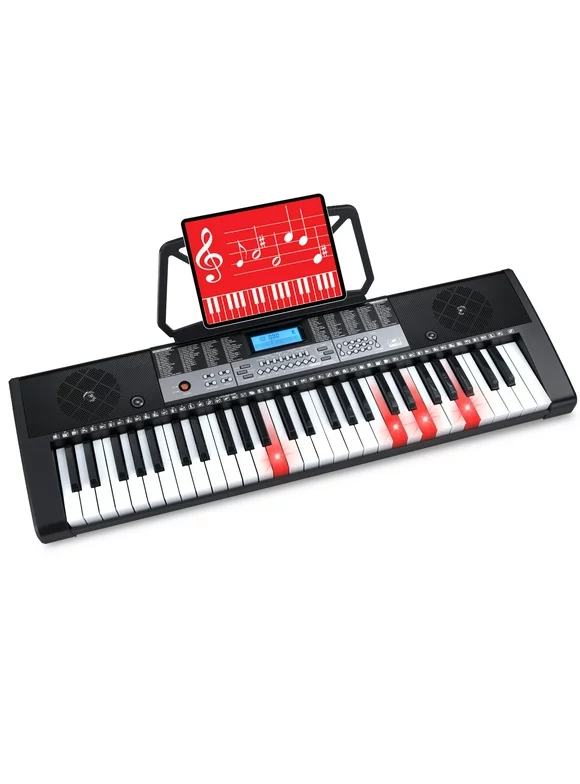 Best Choice Products 54-Key Beginners Electronic Keyboard Piano Set w/ LCD Screen, Lighted Keys, 3-Teaching Modes
