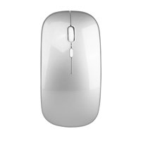 HXSJ Wireless 2.4G Mouse Ultra-thin Silent Mouse Portable and Sleek Mice Rechargeable Mouse 10m/33ft Wireless Transmission (Silver)