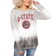 Arkansas State Red Wolves Women's Dip-Dye Long Sleeve T-Shirt - White