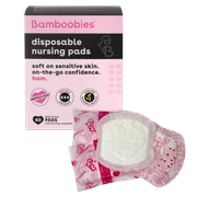Bamboobies Nursing Pads for Breastfeeding, 60 Count, Disposable Breast Pads for Sensitive Skin