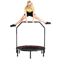 40" Mini Trampoline for Kids Adults Indoor Small Trampoline Rebounder with Adjustable Foam Handle,Exercise Fitness Trampoline