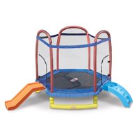 Little Tikes Climb 'n Slide 7' Trampoline, with Enclosure, Blue
