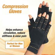 Copper Compression Arthritis Gloves, Carpal Tunnel, Computer Typing, and Everyday Support for Hands, Best Copper Infused Fit Glove for Women and Men (1 Pair)