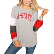 Arkansas State Red Wolves Women's Vintage Varsity Colorblock Long Sleeve T-Shirt - Scarlet