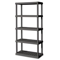 Sterilite 36"W x 75.25"D x 18"H 5-Shelf Freestanding Shelves, Flat Gray