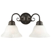 Design House 514471 Millbridge Traditional 2-Light Indoor Dimmable Wall Sconce with Alabaster Glass for Bathroom Hallway Foyer, Oil Rubbed Bronze