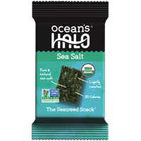 Ocean's Halo, Seaweed Snack, Sea Salt Organic , Vegan, Gluten-free, 1pk