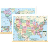 US & WORLD NOTEBOOK MAP 8-1/2 X 11