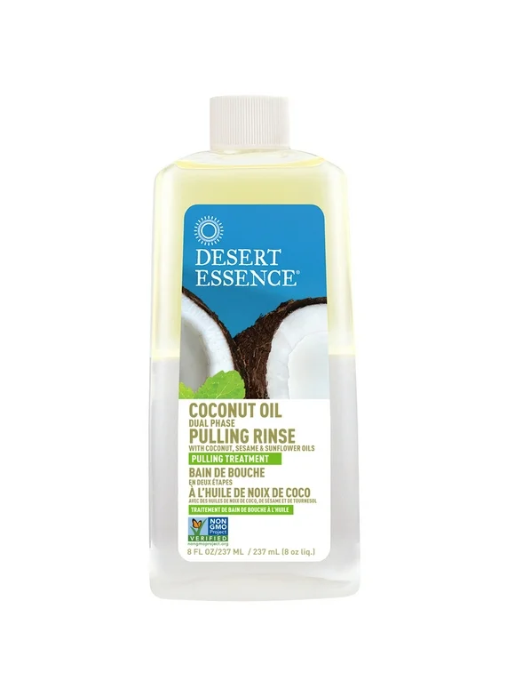 Desert Essence Coconut Oil Dual Phase, Pulling Rinse, 8 fl oz (237 ml)