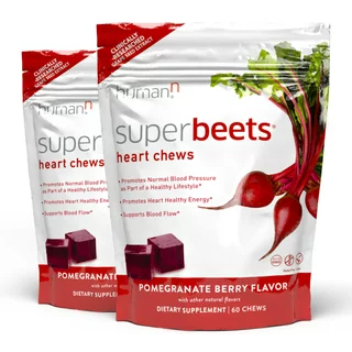 (2-Pack) HumanN SuperBeets Heart Chews Daily Blood Pressure Support for Circulation - 120 Count Total