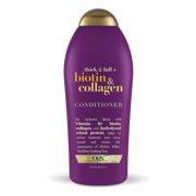 OGX Thick & Full + Biotin & Collagen Volumizing Conditioner for Thin Hair, with Vitamin B7 & Hydrolyzed Wheat Protein, Paraben-Free, Sulfate-Free Surfactants, 25.4 fl. oz