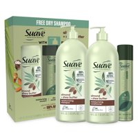 ($13 Value) Suave Professionals Shampoo and Conditioner Holiday Gift Set, Almond and Shea Butter, 3 Piece
