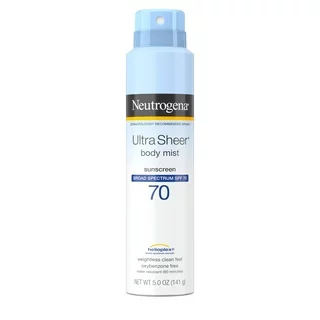 Neutrogena Ultra Sheer Lightweight Sunscreen Spray, SPF 70+ Sunblock, 5 oz