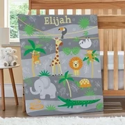 Personalized Jungle Baby Blanket