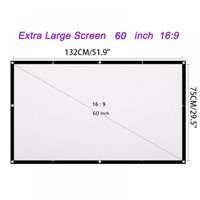 Projector Screen 16:9 HD Foldable Anti-Crease Portable Projection Movies Screen for Home Theater Outdoor Indoor 60/72/84/100/120/150"