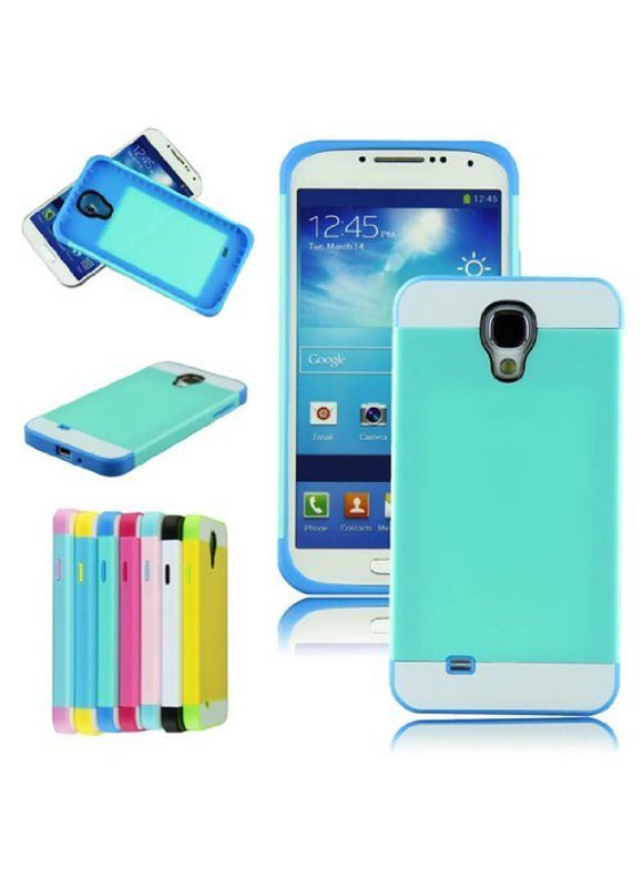 Ixir Zeimax Soft TPU and Hard PC 2-piece Case for Galaxy S4 S IV (Blue-Turquoise-White)