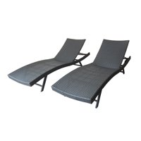 Outdoor Wicker Chaise Lounges, Grey