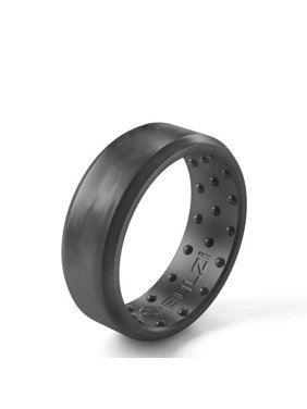BULZi Wedding Bands, Massaging Comfort Fit Silicone Ring with Airflow, Mens and Womens Beveled Edge Design